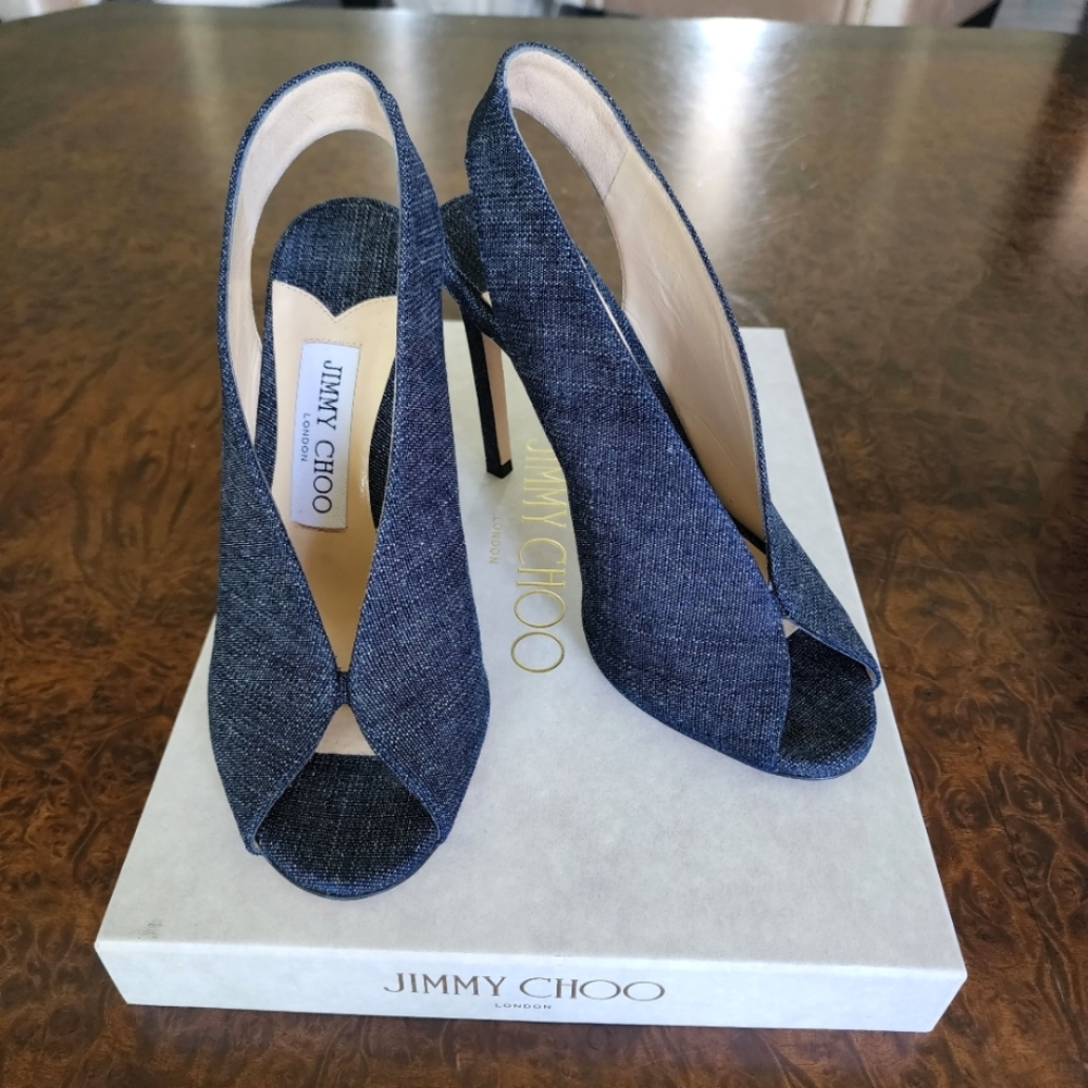 Jimmy Choo Indigo Denim High Heels 5